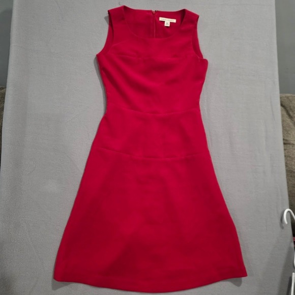 Banana Republic Red Sleeveless Fit and Flare Dress Petite 00P Solid Cocktail - Picture 1 of 6